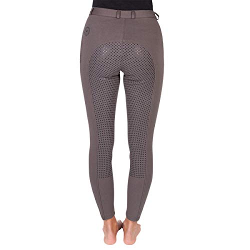 PFIFF Sanja - Pantalones de equitación con Agarre de Silicona para Mujer, Color Gris y Azul, Talla 44