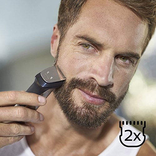Philips MG7720/15 Recortadora 14 en 1 Maquina recortadora de barba y Cortapelos para hombre, óptima precisión, tecnología Dualcut, autonomía de 120 minutos, batería, Negro/Plata