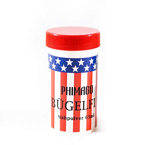 PHIMAGO 1 x 65 ml de polvo de coser en polvo para planchar Bügelfix, para coser sin aguja o hilo, por ejemplo, para reparar rápidamente la ropa