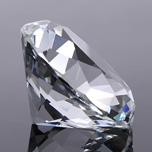 Piedra de Diamante Sintético de 60 mm, Diamante de Cristal Tallado a Máquina Redondo, Joyería de Cristal Artificial de Cristal Transparente con Diamantes de Imitación Grandes