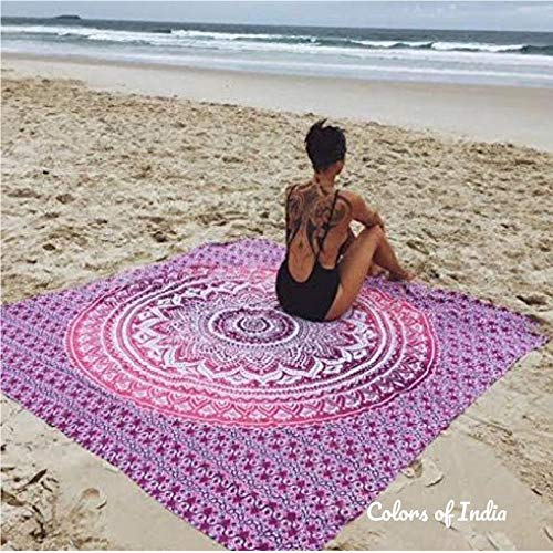 Pink Wall Tapestry, Yoga Studio Decor, Ombre Tapestry, Beach Blanket, Bohemian Throw, Dorm Decor, FREE SHIPPING