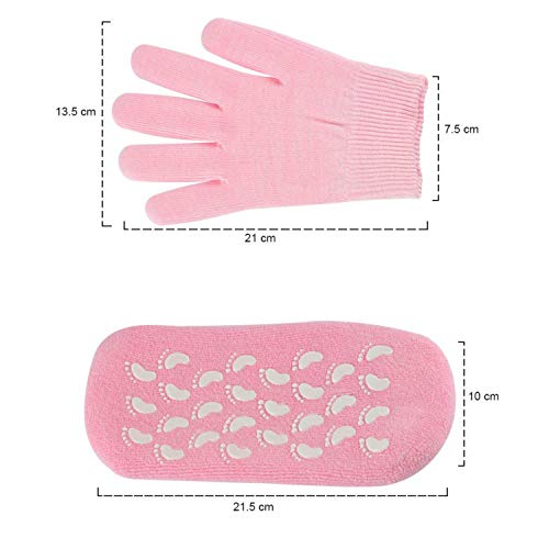 Pinkiou Calcetines de gel humectantes Calcetines de silicona suave para pieles secas y agrietadas Tacón agrietado Pies blanqueadores hidratantes (rosa)
