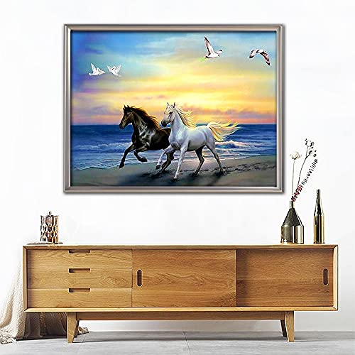 Pintura de diamante caballo 5D DIY bordado de diamantes cuadrado completo conjunto completo de animales de punto de cruz decoración del hogar A1 50x70cm