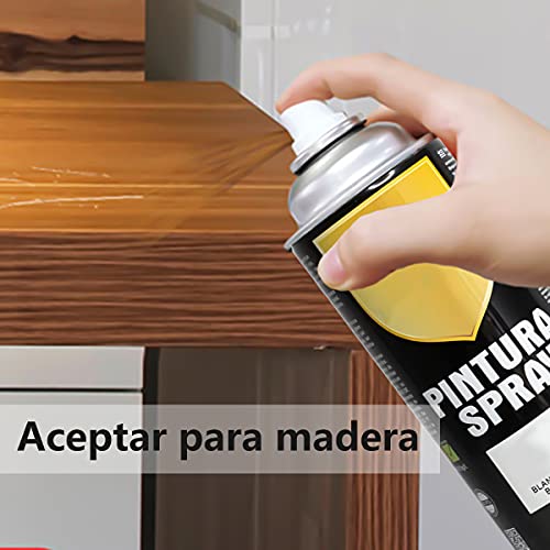 Pintura Spray 400ml para Metal/Madera/Plástico (Negro Brillo, 400 ml (Paquete de 3)
