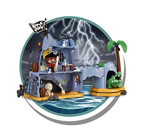 Pinypon Action- Isla Pirata del Capitán Caimán con 2 Figuras, niñas de 4 a 8 años (Famosa 700015637)