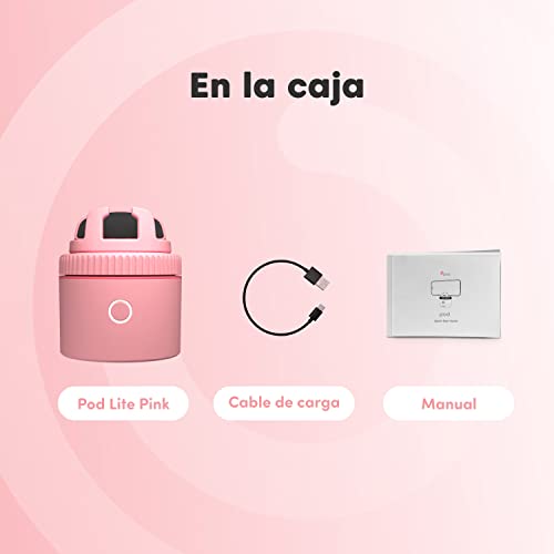 Pivo Pod Lite (Pink - Rosado) - Mini Soporte de Seguimiento Automático para Teléfonos - Seguimiento de Cuerpo y Cara por Bluetooth - Creación de Contenido para Tiktok e Instagram