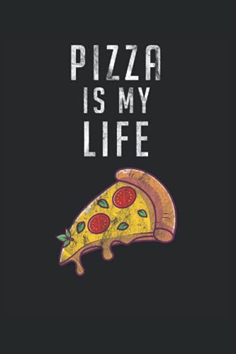 Pizza ist mein Leben Essen witzig Hunger: Kariertes Notizbuch Aufgaben Tagebuch (15.24 x 22.86 cm) mit 120 Seiten