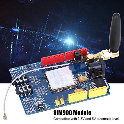 Placa de desarrollo Módulo SIM900 Componentes electrónicos con 2 tipos de antena, soporte RTC, compatible con nivel automático de 3.3V y 5V, 1.5mA