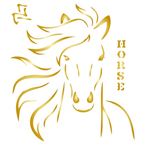 Plantilla reutilizable de cabeza de caballo – Plantilla de pared de animales de granja china año del caballo
