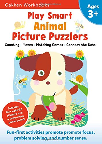 Play Smart Animal Picture Puzzlers Age 3+, Volume 12: At-Home Activity Workbook: Preschool Activity Workbook with Stickers for Toddlers Ages 3, 4, 5: ... Games (Full Color Pages) (Gakken Workbooks)