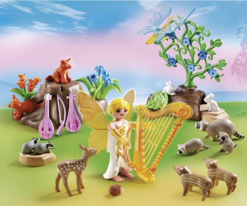 PLAYMOBIL Hadas - Hada de la música con Animales del Bosque, Juguete Educativo, Multicolor, 25 x 7,5 x 20 cm, (5451)