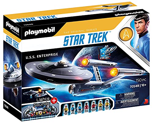PLAYMOBIL Star Trek 70548 U.S.S. Enterprise NCC-1701, Con aplicación AR, efectos de luz y sonidos originales, De 5 a 99 años