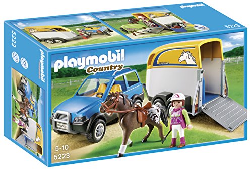 PLAYMOBIL - Vehículo con Remolque para Ponis (5223)