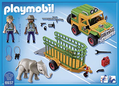 PLAYMOBIL Wild Life, 6937 Camión con Elefante, A partir de 4 años