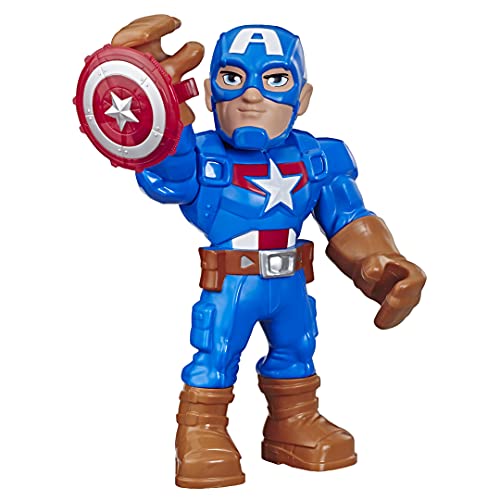 Playskool Heroes Mega Mighties Marvel Super Hero Adventures - Captain America - Figura de acción Coleccionable de 25 cm - Edad: 3+