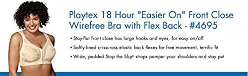 Playtex Women's Plus Size Front-Close Bra with Flex Back, Light Beige, 40C