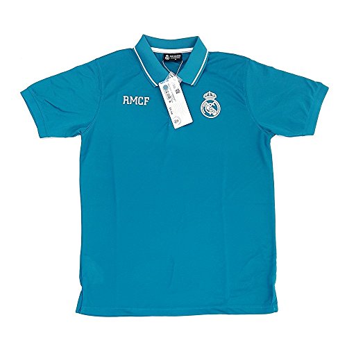 Polo Real Madrid Adulto Azul Escudo Blanco [AB3916]