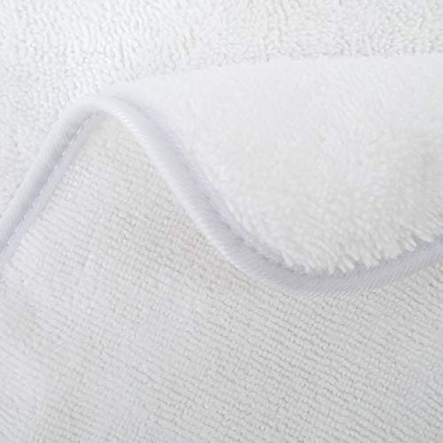 Polyte - Toalla de baño de Microfibra superabsorbente antipelusa - Secado rápido - Blanco - 145 x 76 cm - Pack de 4