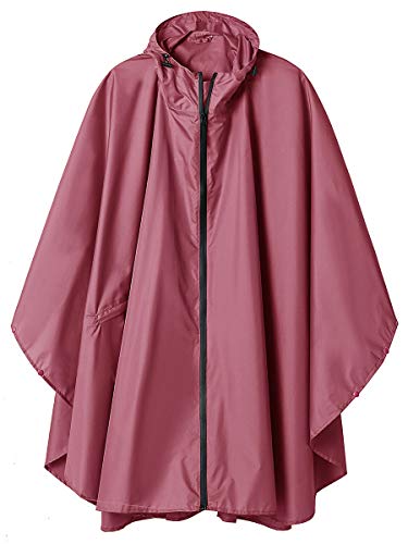 Poncho Impermeable Reutilizable Adulto Unisex Chubasquero Capa de Lluvia Nieve Rojo Vino