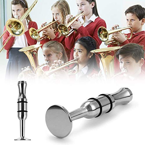 popchilli Dispositivo De Entrenamiento De Embocadura Personal para Trompeta, Trombón, Clarinete, Cuernos, Saxofones - Acero Inoxidable Plateado