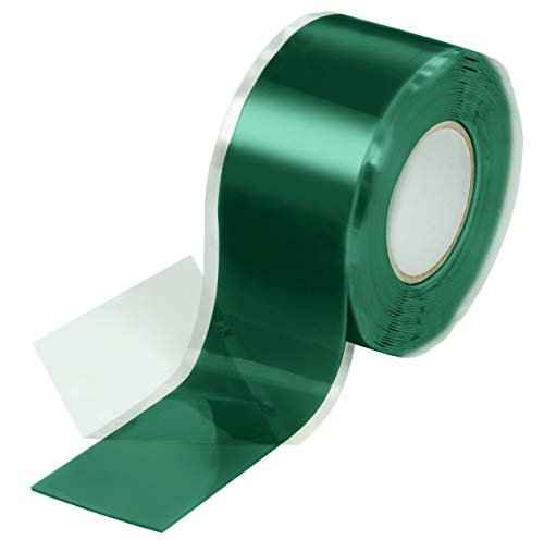 Poppstar - Cinta de silicona de autofusión, 1 x 3 m, ideal como cinta de reparación, cinta aislante y cinta de sellado (estanca, hermetica), 25mm de ancho, color verde