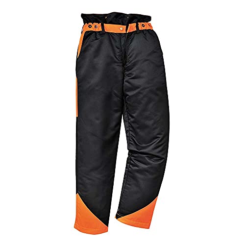Portwest CH11 - Pantalones de motosierra, color Negro, talla Large
