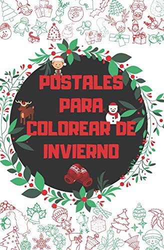 Postales Para Colorear De Invierno: Regalo Perfecto Para Adultos Niñas Postal Navidad Familia Vintage Hecho a Mano