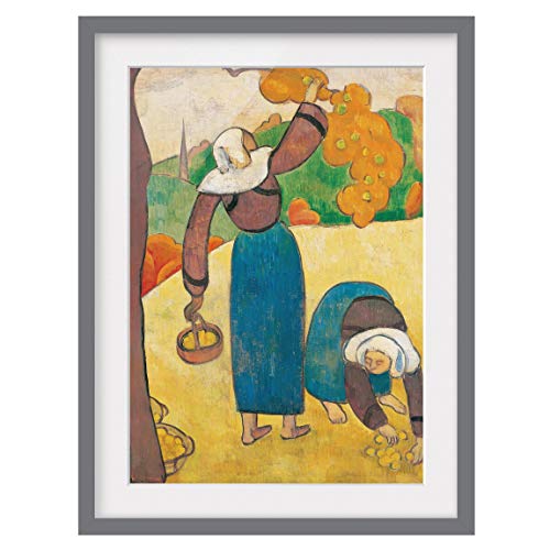 Póster Enmarcado - Emile Bernard - Breton Farmers - Color de Marco Gris 55x40 cm