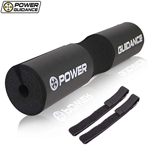 POWER GUIDANCE Barbell Squat Pad Protectora del Cuello y del Hombro Ideal para Squats, Lunges, Hip Thrusts, Levantamiento de Pesas (Negro)