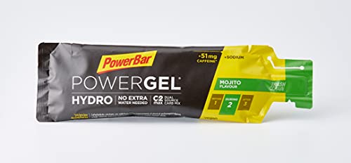 PowerBar PowerGel Hydro Mojito 24x67ml - Gel Energético de Alto Carbono + C2MAX + Sodio + 51mg Cafeína