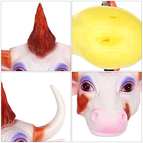 PRETYZOOM Casco de Animal Toro de Buey Sombrero de Látex Disfraz de Toro Cuernos Rendimiento Foto Tiara Tocado Cosplay Sombreros para Niños Adultos Rosa