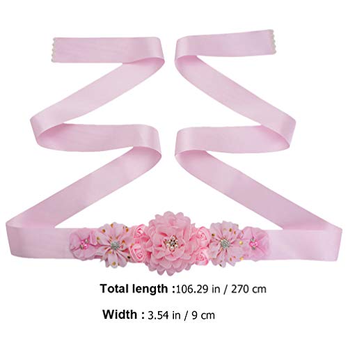 PRETYZOOM Exquisito Cinturón de Cintura Vestido de Cintura de Flores Cinturón Decorativo para Mujer (Rosa)