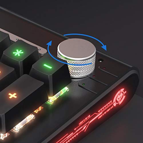 Profesión Teclado Keyboard de Juego mecánico Rainbow Backlit Ultra-Slim Wired USB Teclado con Descanso de la muñeca para Windows PC/Juego Ergonomía (Color : Black)
