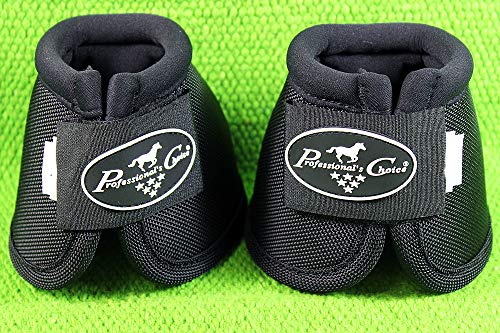 Professionals Choice Equine Ballistic Hoof Overreach Bell Boot, Pair (Large, Black)