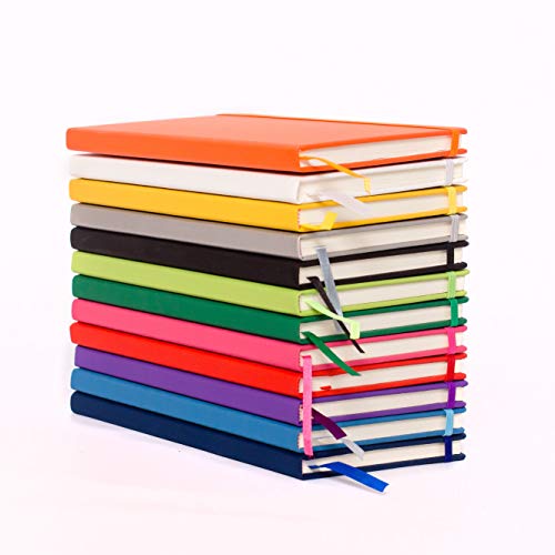Projects Cuaderno Color-Line DIN A6, respetuoso con el medio ambiente, papel FSC, 192 páginas a rayas, tapa dura de poliuretano con tacto suave y marcapáginas y cinta de cierre, multiusos.