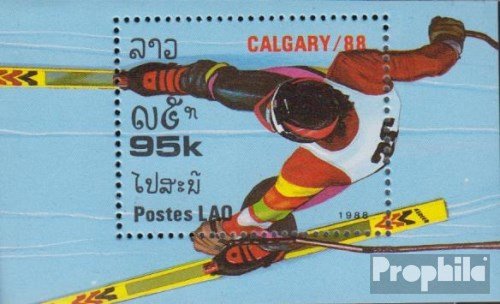 Prophila Collection Laos Bloque 120 (Completa.edición.) 1988 olímpicos. Juegos de Invierno 88, Calgary (Sellos para los coleccionistas) Deportes de Invierno