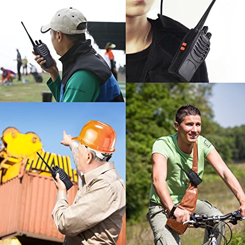 Proster Walkie Talkie Recargables 16 Canales Walkies Profecionales CTCSS DCS Walky Walky Radiocomunicación con Enchufe 5V/1A Auriculres Antena Clip para Construccion Restaurante Supermercado