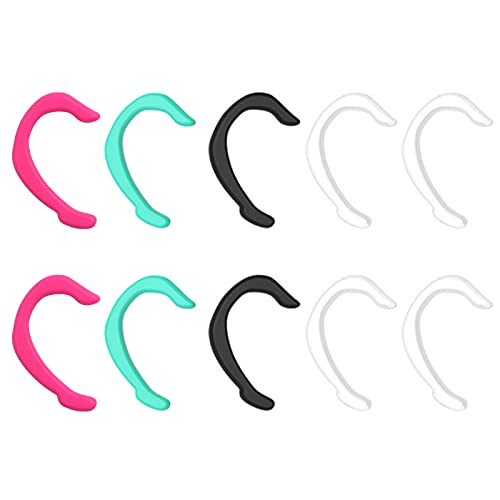 Protectores de oídos de silicona reutilizables, protectores de oídos de colores, protectores de gancho para los oídos antideslizantes (5 pares)