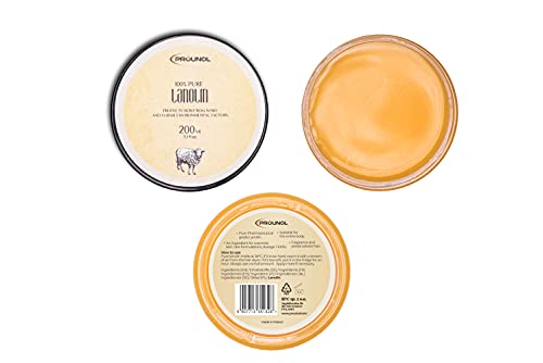 PROUNOL Lanolina Pura (lanolina anhidra) 200ml - 100% Natural Crema para pieles muy secas, ásperas o agrietadas