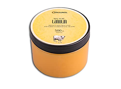 PROUNOL Lanolina Pura (lanolina anhidra) 500ml - 100% Natural Crema para pieles muy secas, ásperas o agrietadas