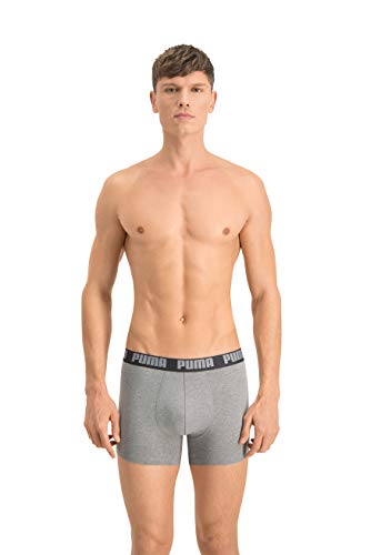 Puma Basic Boxer 2p, Hombre, Gris (Dark Grey Mélange/Black 691), M