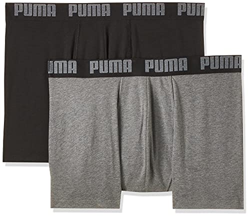 Puma Basic Boxer 2p, Hombre, Gris (Dark Grey Mélange/Black 691), M