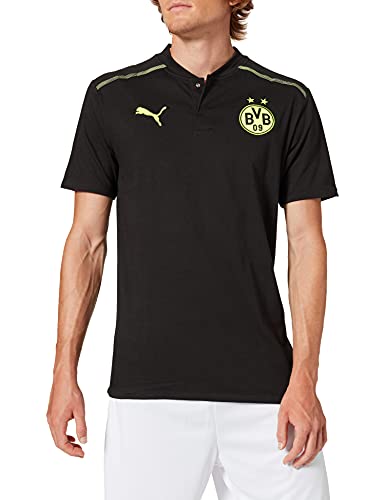 Puma Borussia Dortmund Temporada 2021/22 Equipación de Juego, Polo Camiseta, Unisex, Black-Safety Yellow, M