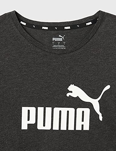 PUMA ESS Logo tee Camiseta para Mujer, Color Dark Gray Heather, Talla M