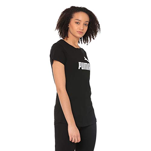 PUMA ESS Logo tee T-Shirt, Mujer, Cotton Black, XL