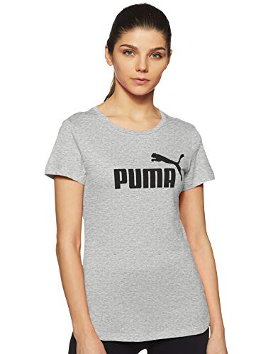 PUMA ESS Logo tee T-Shirt, Mujer, Light Gray Heather, L