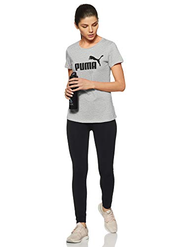 PUMA ESS Logo tee T-Shirt, Mujer, Light Gray Heather, L