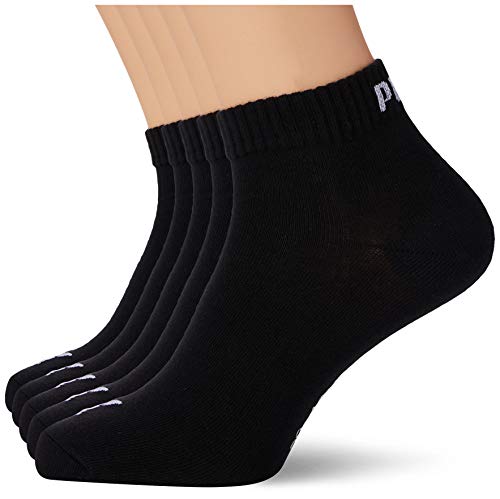 PUMA Quarter Plain Socks (5 Pack) Calcetines, Negro, 43-46 (Pack de 5) Unisex Adulto