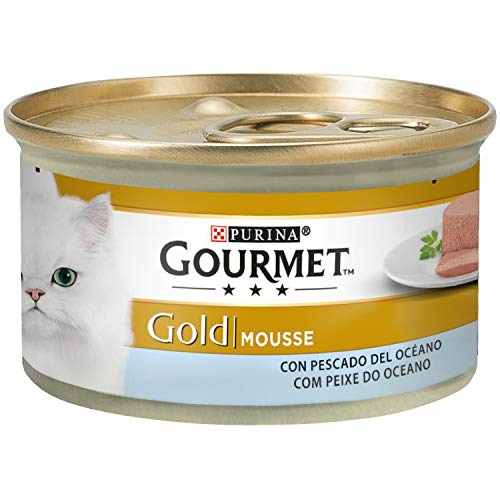 Purina Gourmet Gold Mousse con Pescado del Océano para Gatos - Paquete de 24 x 85 gr - Total: 2.04 Kg