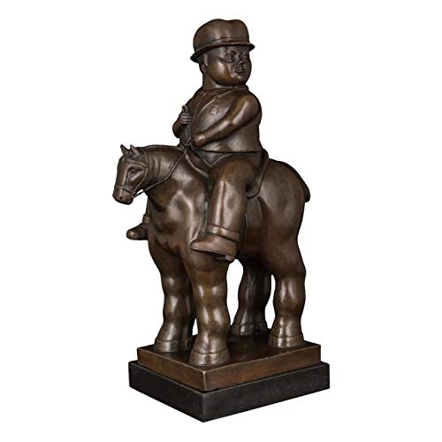QAZPL Escultura de bronce famosa orlinski abstracta gorda caballero caballo caballo bronce escultura y figura clásica